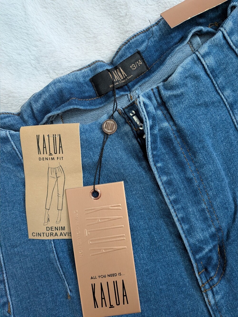 KALUA Denim Fit Jeans - Medium Blue Size 13/14 - Picture 2 of 4